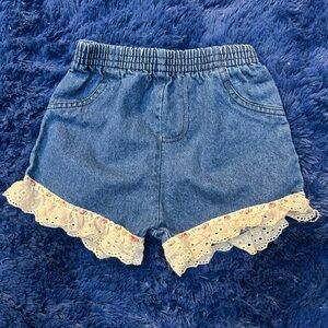 Vintage Denim Lace Shorts
